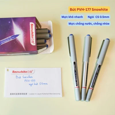 Bút bi mực nước ngòi CS 0.5mm PVH-177 Snowhite